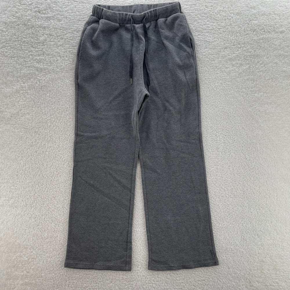 Comfrt Sweatpants Mens Large Gray Thermal Waffle Knit Gym Casual Cozy Workout